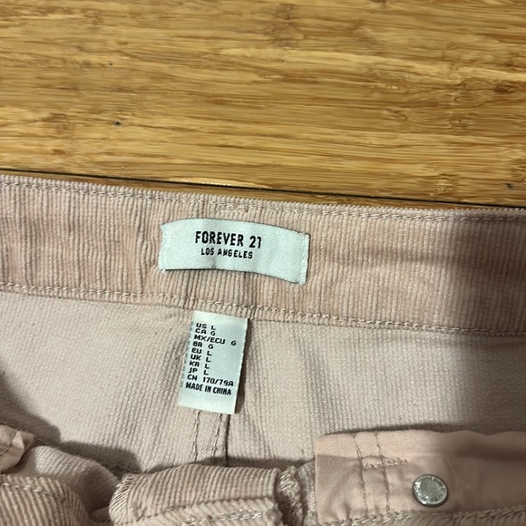 Blush Pink Forever 21 Corduroy Pants Size L - Picture 3 of 7